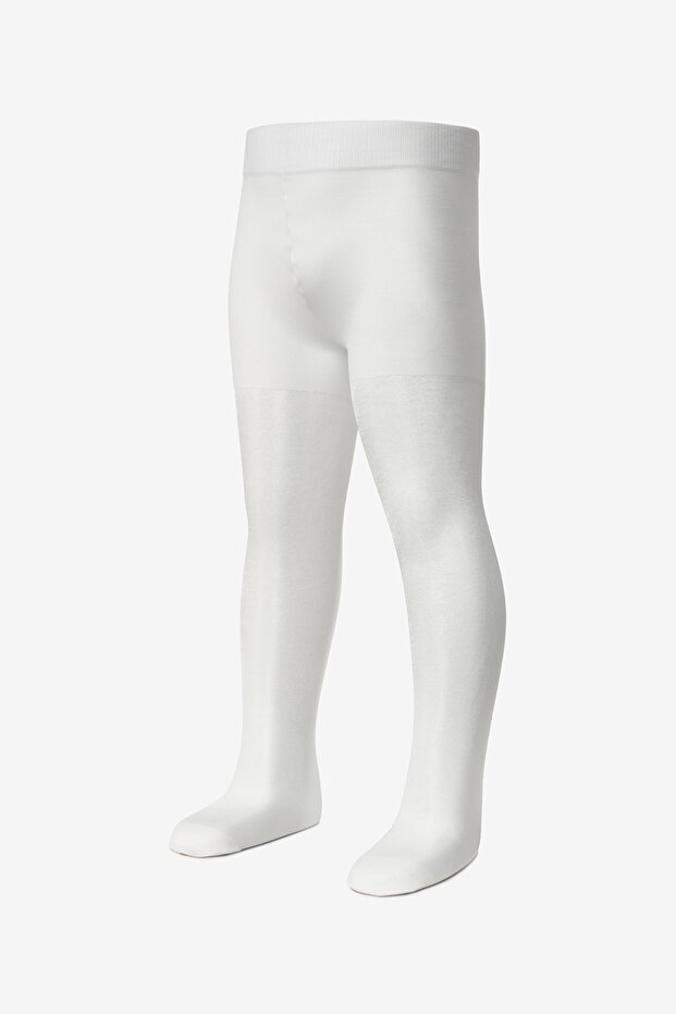White Shiny Model Girls' Pantyhose