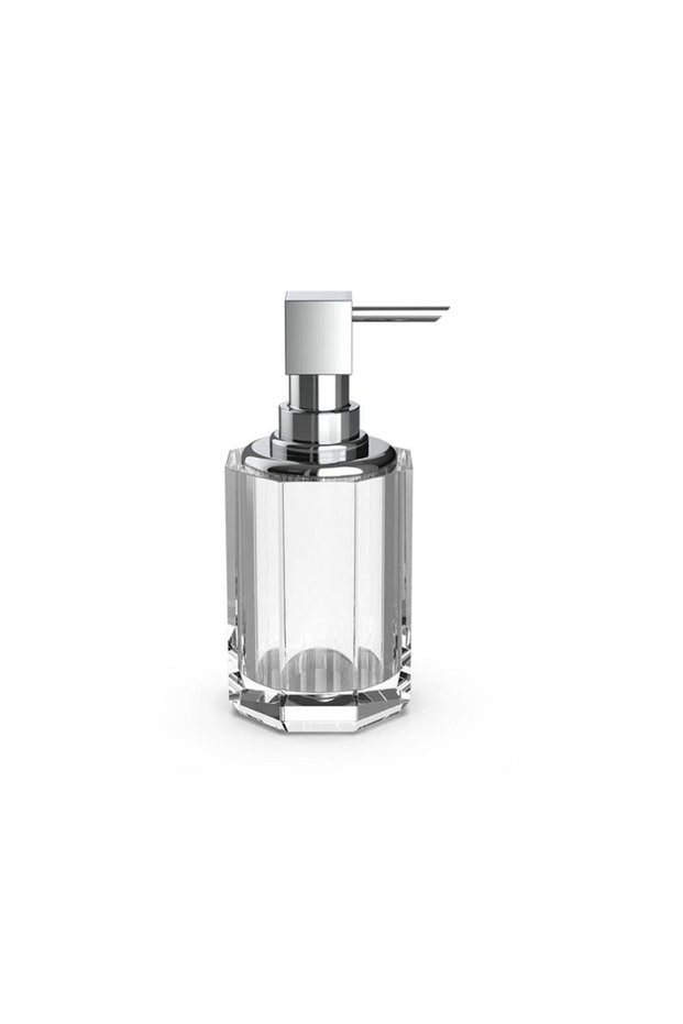 New Kristall Liquid Soap Dispenser, Countertop - Chrome/Clear