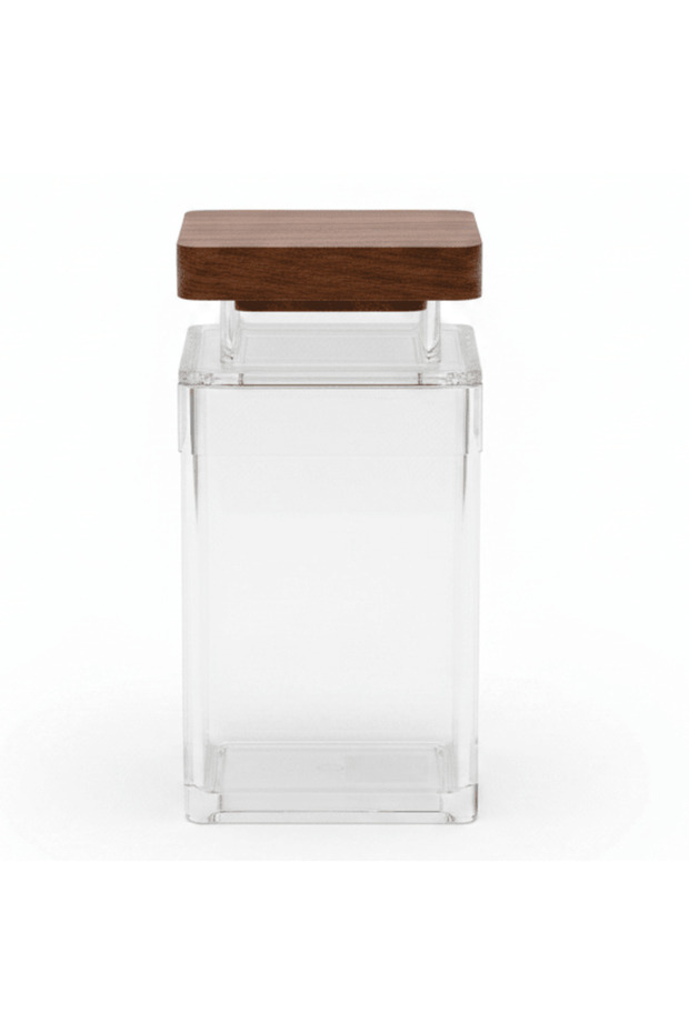 Clear Acrylic Storage Canister with Elegant Lid Organizer 13.5 × 8.5 cm