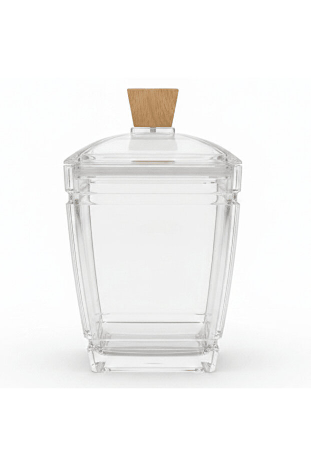 Clear Acrylic Storage Canister with Secure Lid 14 × 11 cm