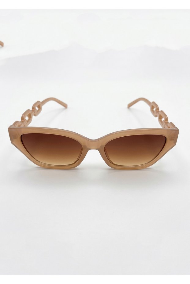 Women's Yellow Cat Eye Uv400 Protected Smoked Glass Modern Sunglasses