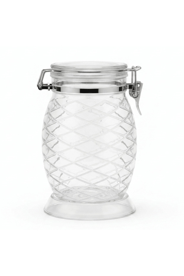 Diamond Cut Acrylic Storage Jar for Dry Food and Snack Storage18 × 10 cm
