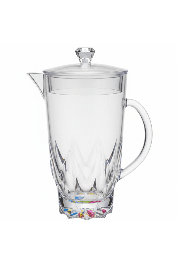 Royal Ford Acrylic Beverage Mug with Lid and Elegant Base Large Capacity Drink Container 2.2 Litre