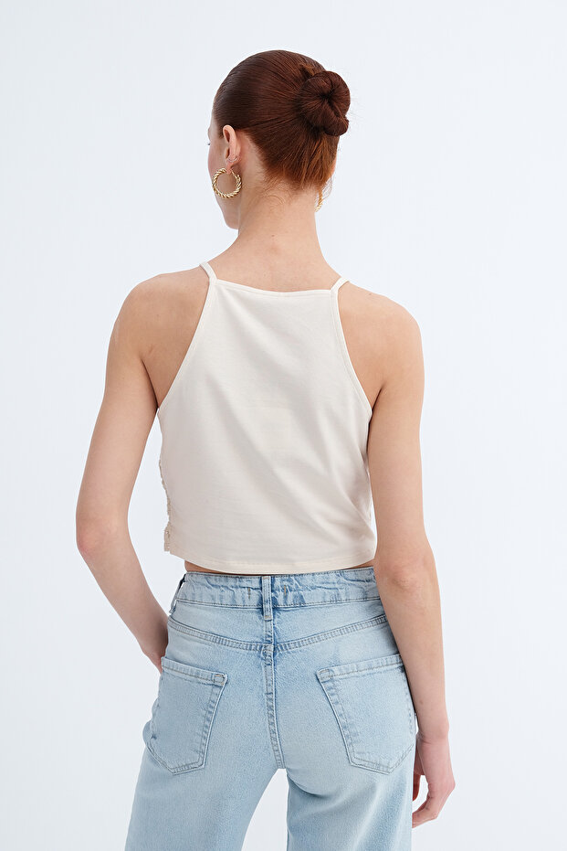 Guipure Lined Strap Blouse A2368 - 6