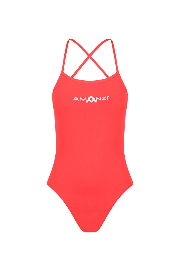Amanzi Girls' Training Swimsuit Tie Back One Piece Atomic