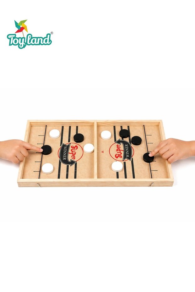 Hand Catapult Chess Game – Fast Sling Puck Wooden Board Game for Kids & Family, 2 Player Strategy Game