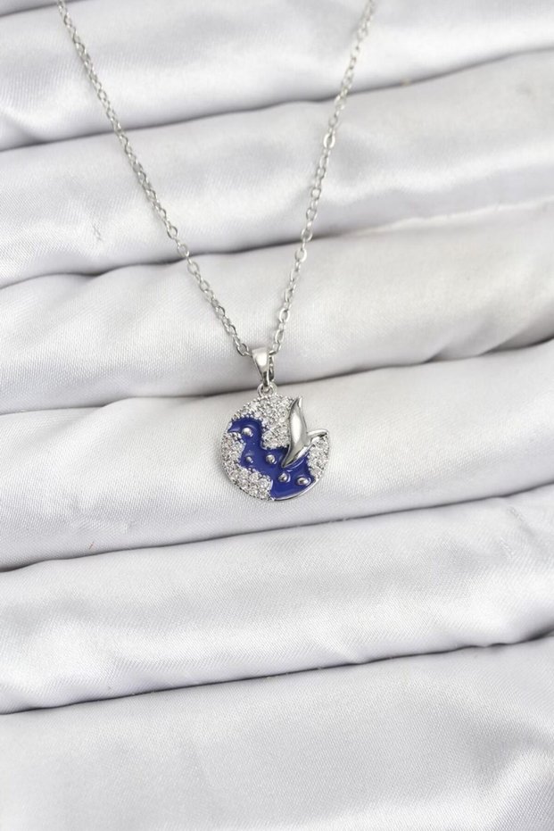 316L Steel Chain Silver Color Night Model Zircon Stone Women's Necklace