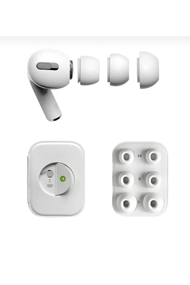 سماعات AirPods Pro 3 متوافقة مع 3 أزواج من سدادات الأذن البديلة المصنوعة من السيليكون بمقاسات Xs وS وL باللون الأبيض