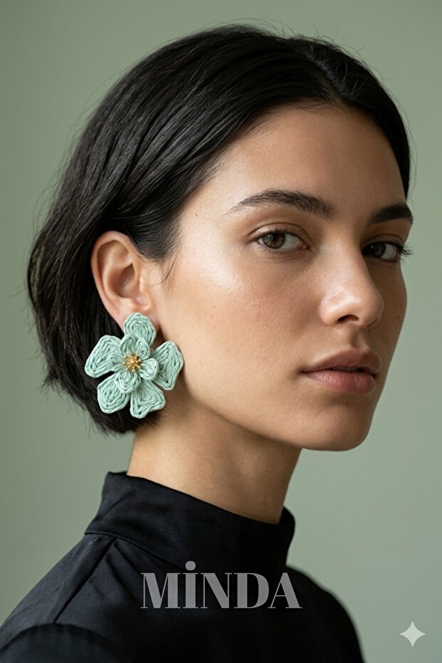 Straw Earrings - Iconic Floral Theme - Bohemian Chic Summer Fashion Summer Earrings