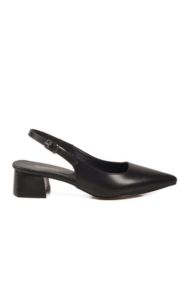 Black Lightweight Slingback Women's Heeled Shoes 323101 Z