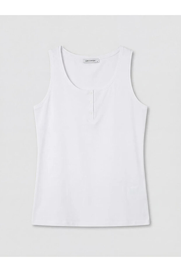 White U Neck Women's Tank Top