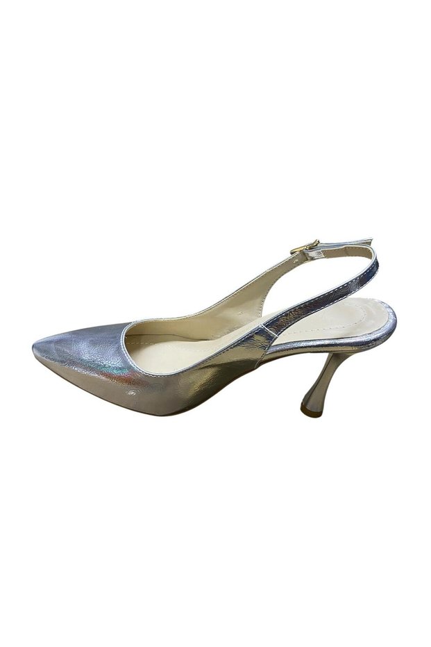 Women's Thin Heeled Patent Leather Open-Back Stiletto