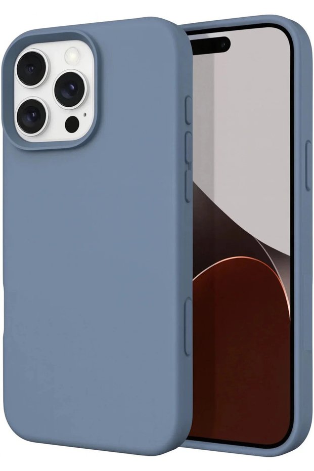 iPhone 14 Pro Launch Case with Velvet Camera Raised Silicone Cover Ash Blue