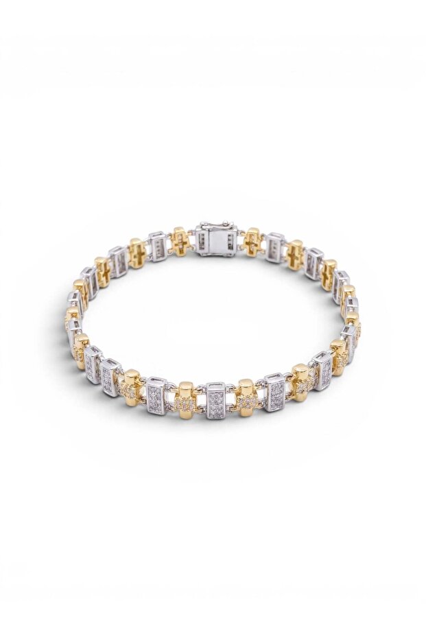 Gold & Silver Zigzag Bileklik