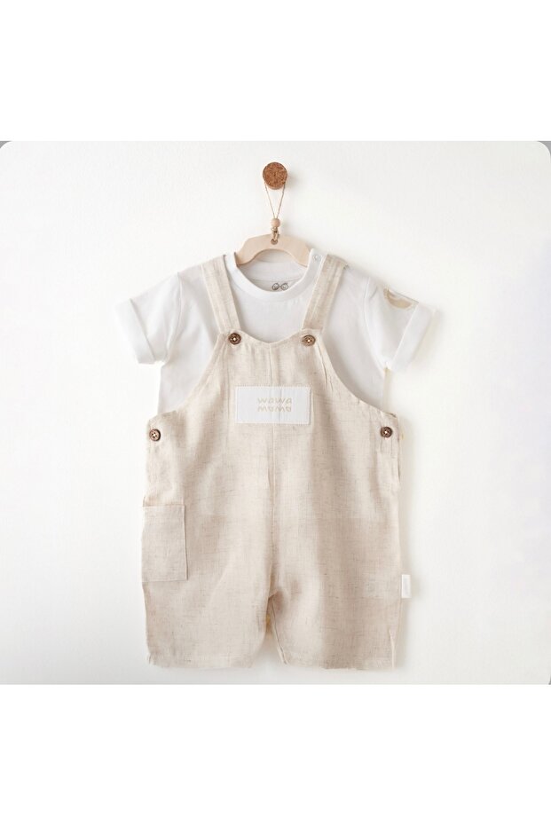 Limi̇ Baby Boy & Child Soft Texture Thin Linen Salopet T-Shirt 2-Piece Set