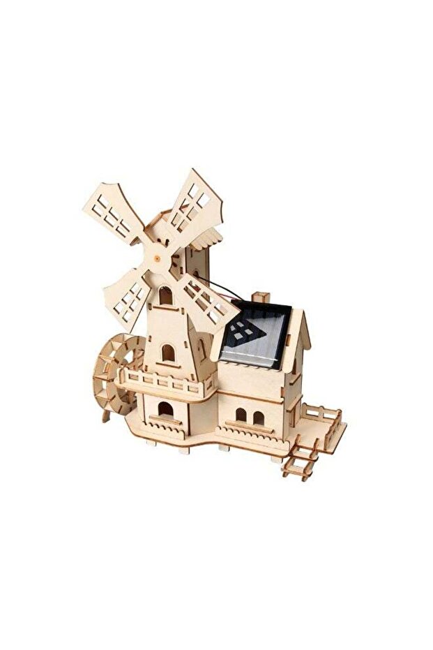 Solar Powered House Windmill Wooden Science Experiment Learning & Educational Kit for Kids