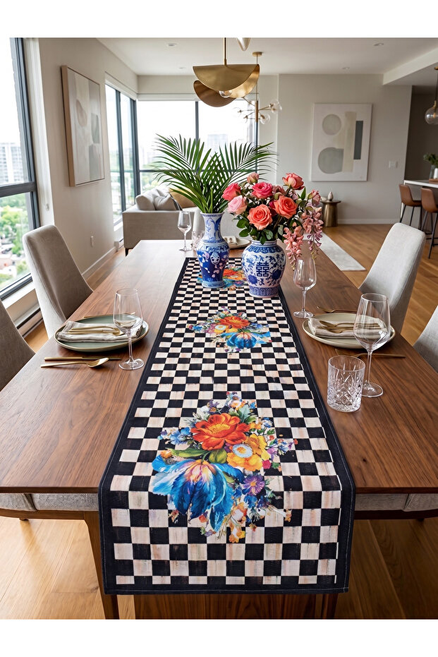 Dama Patterned Decorative Runner - 40X140 cm