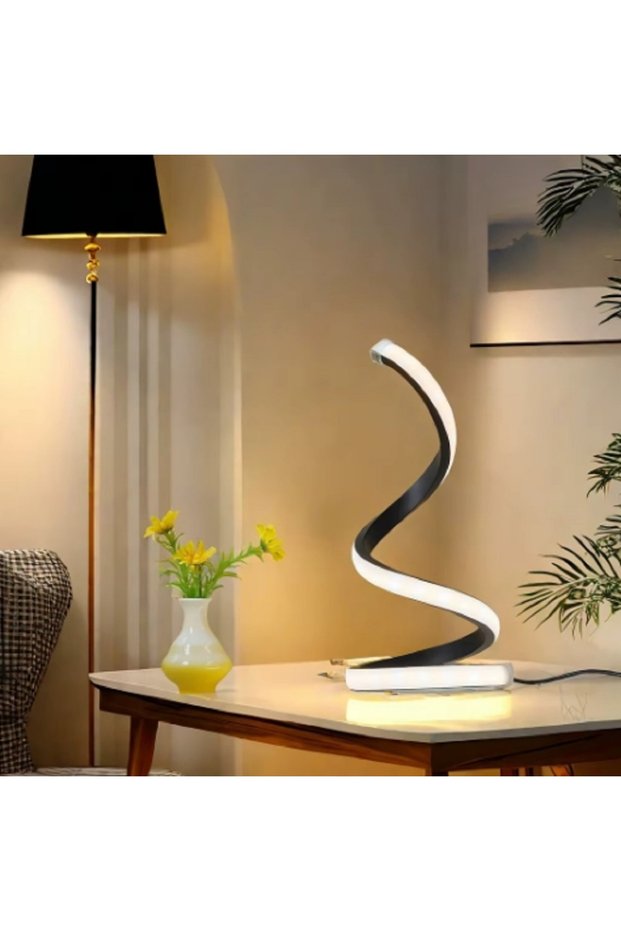 Led Spiral Table Lamp Modern Style, Three Color Adjustable USB Power Button Switch, Bedroom Bedside Study Decorative Desk Lamp