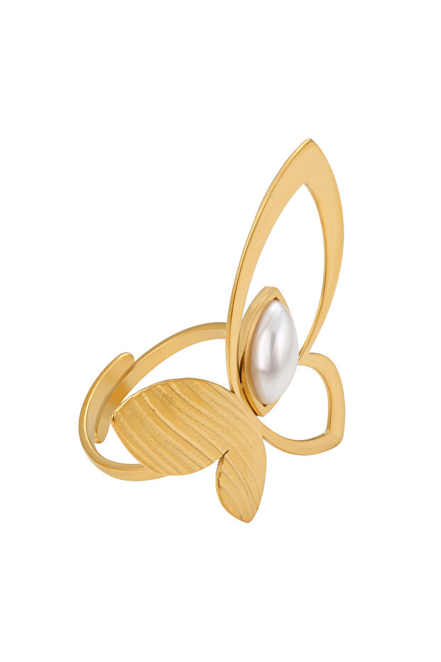 Verstellbarer Ring mit Perle - 2