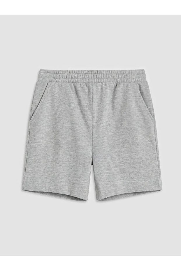 Gray Girl's Shorts with Elastic Waist
