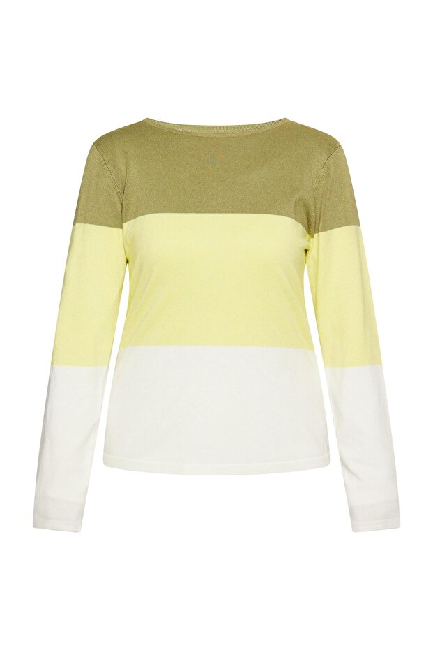 Feinstrickpullover mit Blockstreifen - 1
