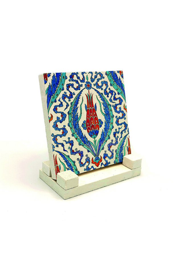Rüstempaşa Camisi Tile Pattern Printed Stone Tabletop 10X10 Kd-34