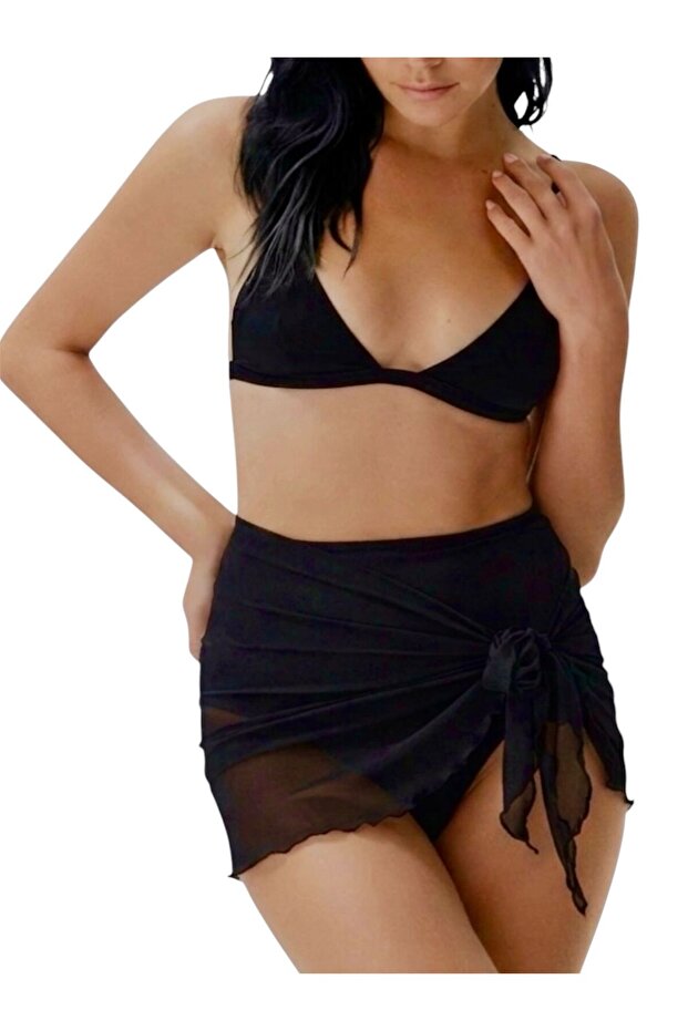 Knitted Ruffled Beach Mini Pareo Asypr0013