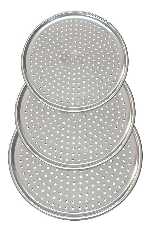 Set of 3 Steel Pizza Trays