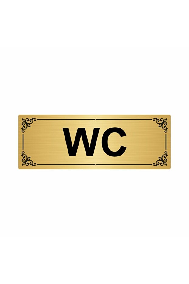 Wc 7X20Cm Gold Color Metal Directional Sheet