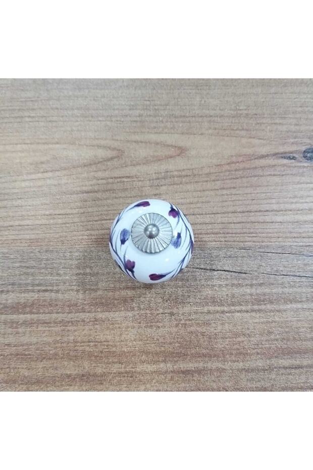 3020-30-153 Saten Rustik Porselen Düğme Kulp Mobilya Çekmece Dolap Komidin Şifonyer Kulbu - 2