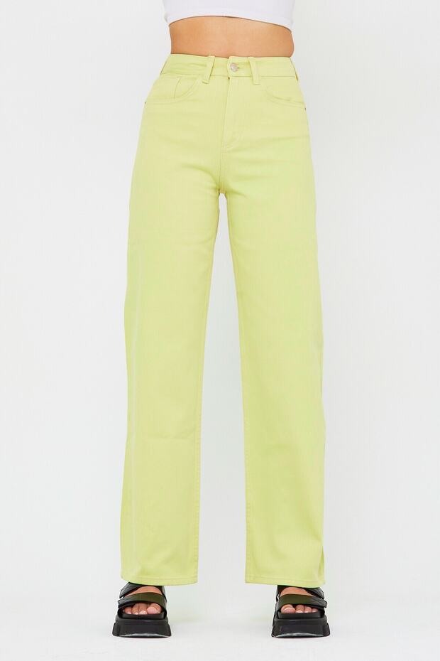 Sarı Wide Leg Yüksek Bel 1119 - 3