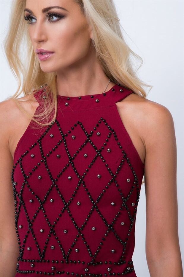 Inci Işlemeli Mini Elbise - 6