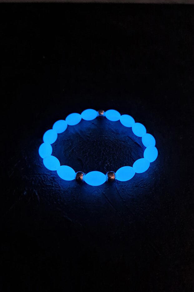 Unisex 7x11mm Blue Highlighter Cat Eye Bracelet, Gift Bracelet