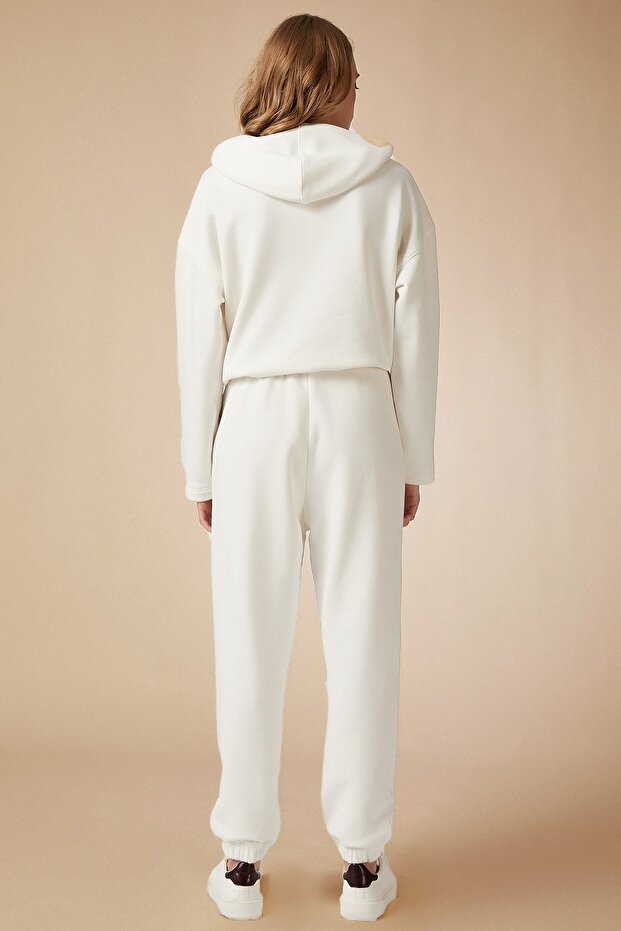 Жіночий флісовий костюм з принтом My Point Nasa в кольорі екрю - 3