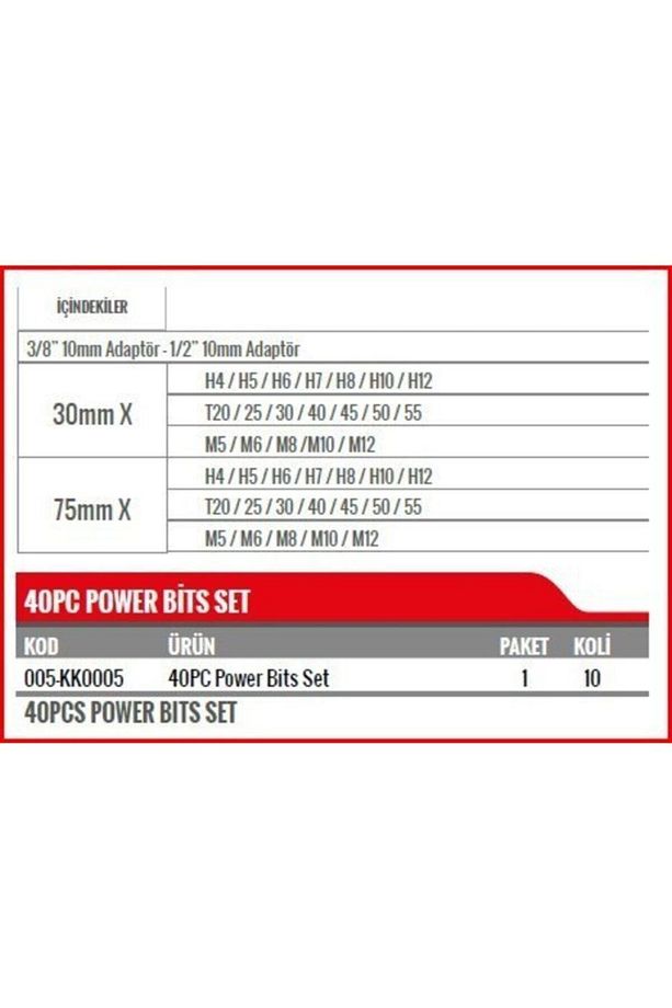 40 Parça Kaplamalı Power Bits Set Lokma Takımı - 3