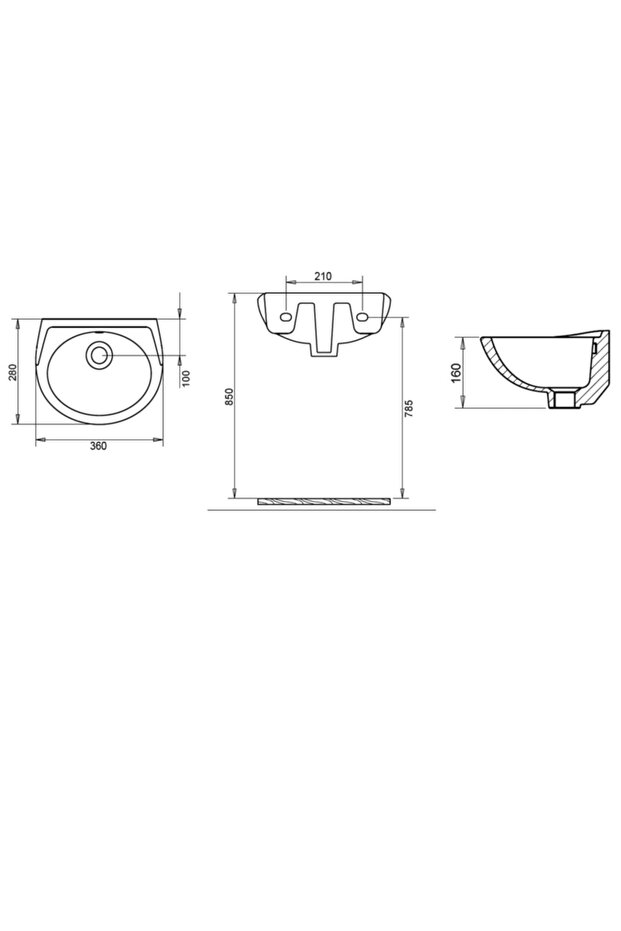 28x35 Cm Oval Lavabo - 3