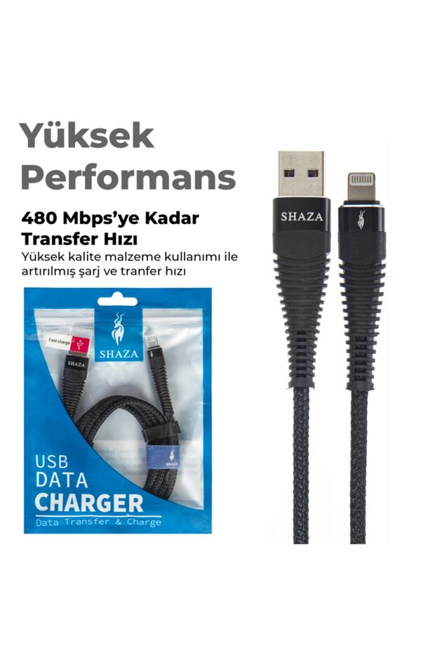 Iphone Uyumlu Lightning 5a 100w Örgülü Hızlı Şarj Ve Data Kablosu 3 Metre - 8