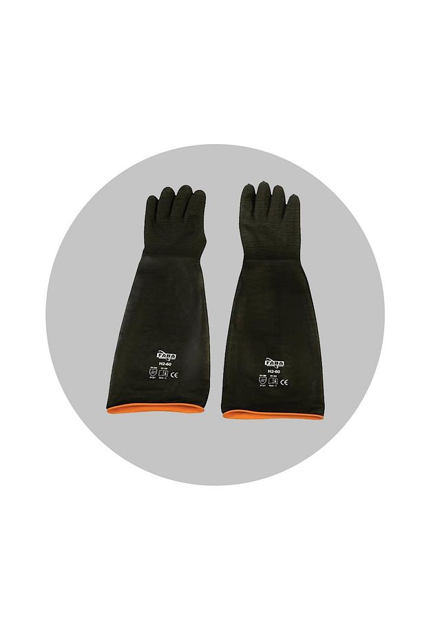 H2-45 Cm Kauçuk Uzun Siyah Asit Ve Iş Eldiveni - 1