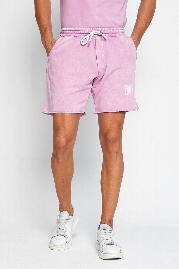 Unisex Pembe Washed Şort - 4