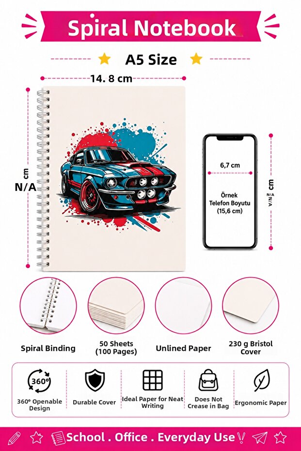 Spiral A5 Unlined Notebook - 2