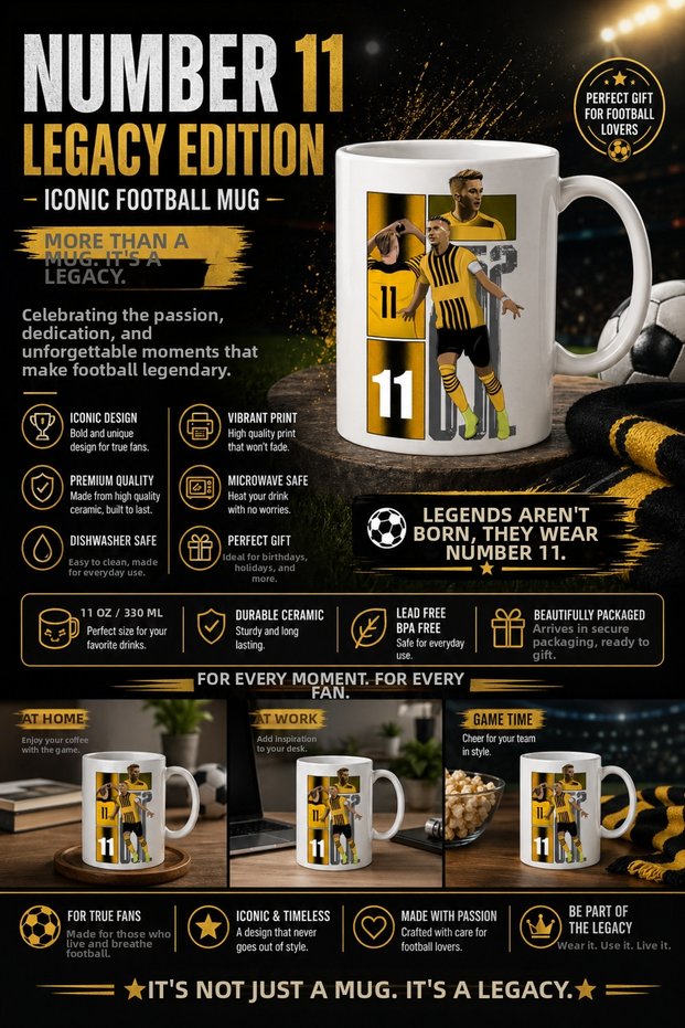 Number 11 Legacy Edition – Iconic Football Mug