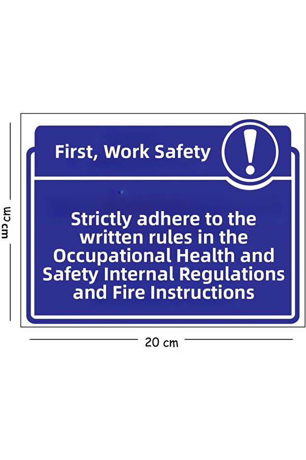 Metal Worker Health and Safety Fire Instruction to the Internal Regulation Written Rules 15X20 cm