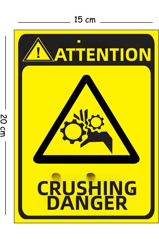 Metal Attention Jamming Hazard 2 15X20 cm Warning Work Safety Sign