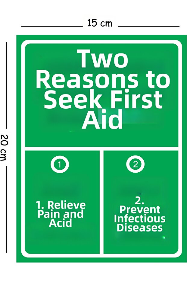 Metal Two Reasons to Seek First Aid 15X20 cm Warning Work Safety Sign