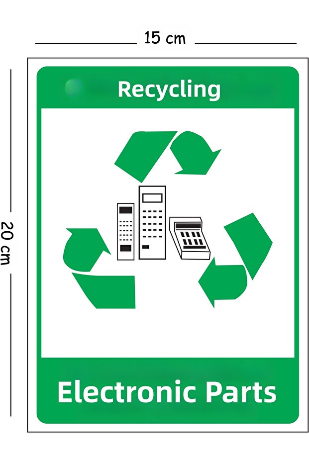 Metal Recycle Electronic Parts 15X20 cm Warning Work Safety Sign