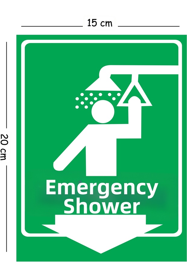 Metal Emergency Shower 15X20 cm Warning Work Safety Sign