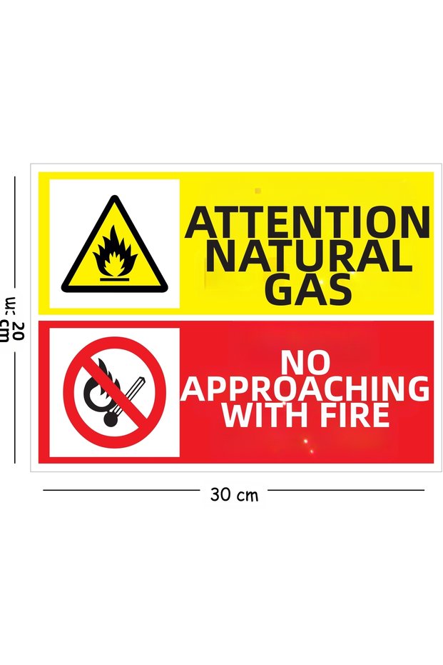 Metal Warning Sign: Natural Gas, Approach at Your Own Risk, 20X30 cm A4 Warning Occupational Safety Sign