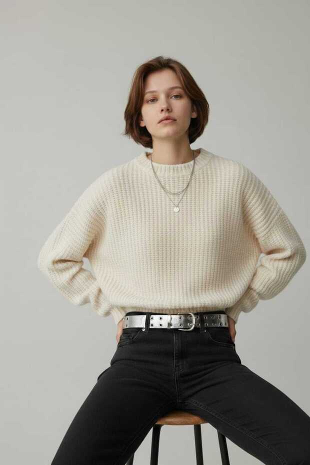 Crew Neck Slim Fit Knitwear Sweater