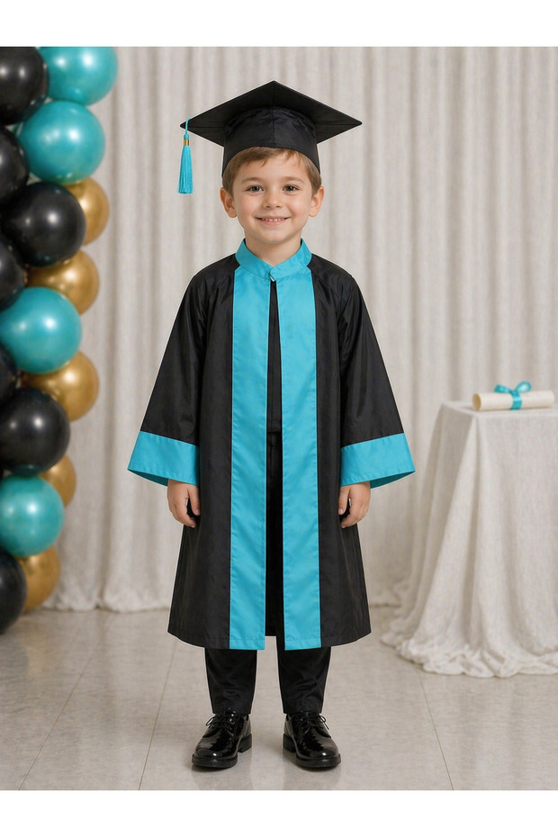 Kindergarten, Primary and Secondary School Graduation Gown Cap Included