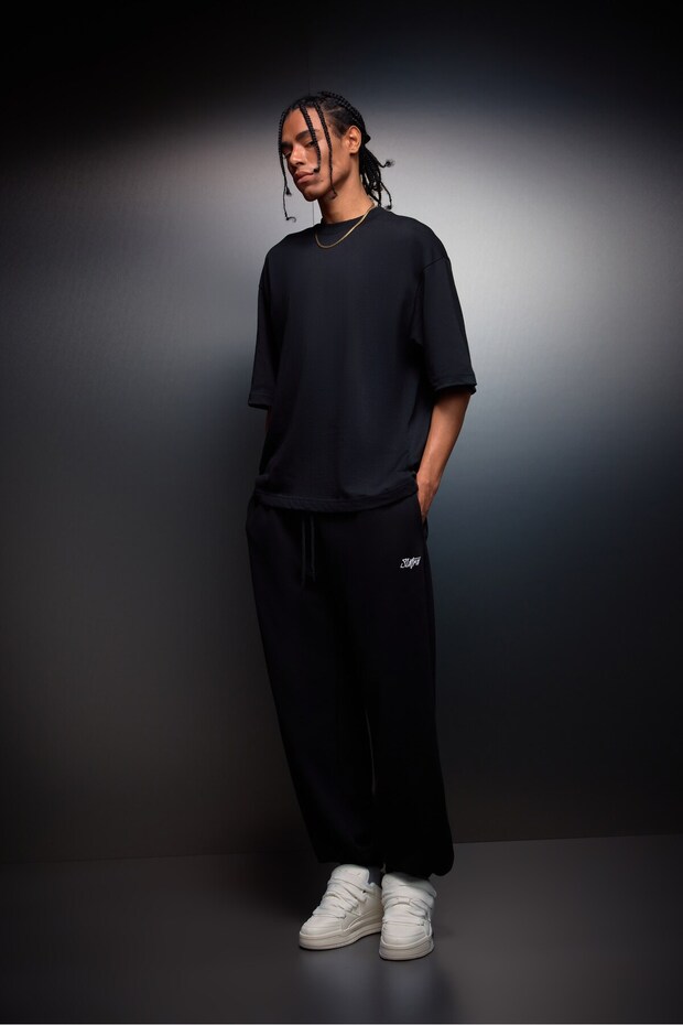 Ανδρικό μπλουζάκι Oversize Basic Μαύρο - 3